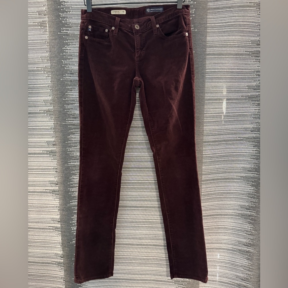 AG Adriano Goldschmied The Stevie Slim Straight Brown Corduroy Pants